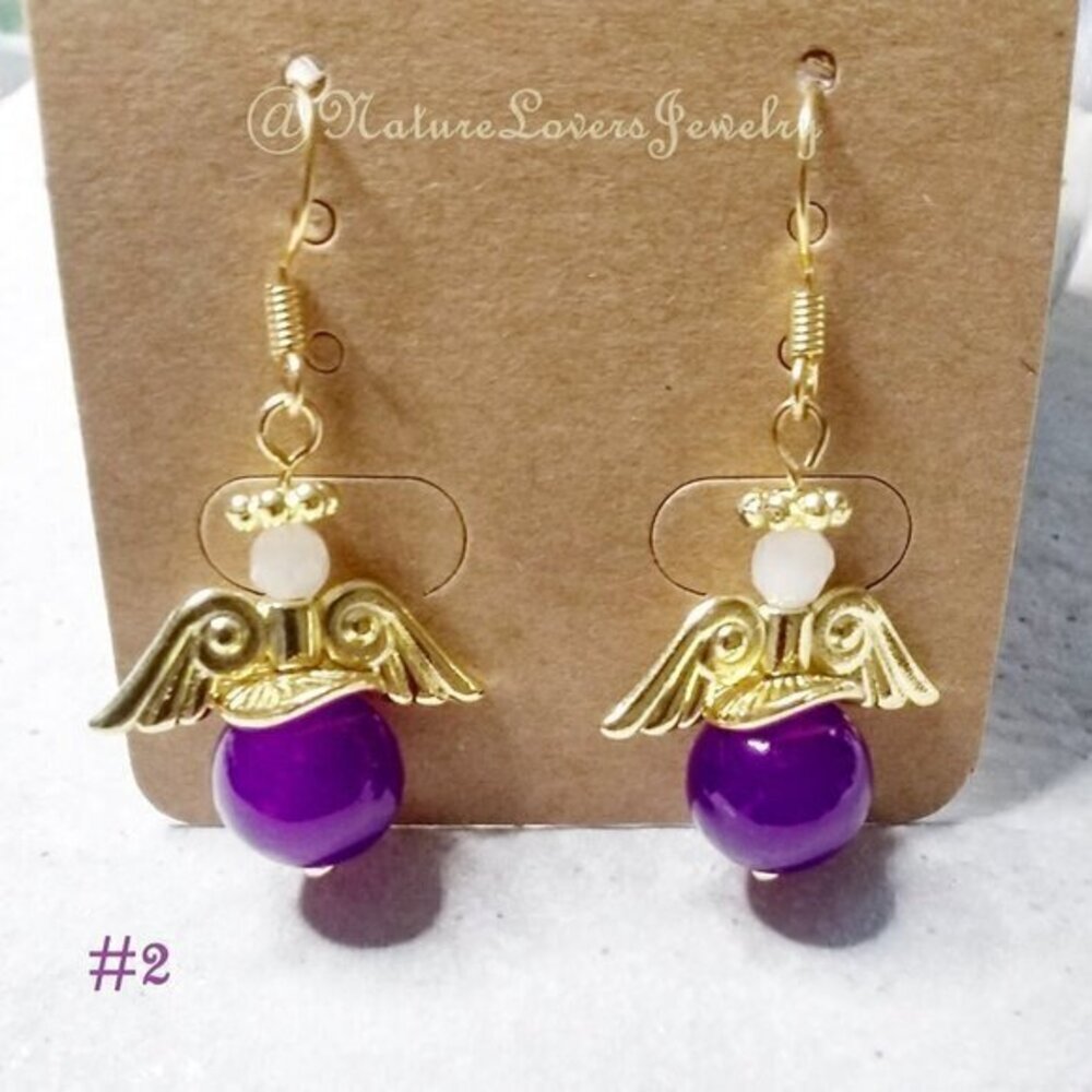 Saucy Angels! Lilac, Purple & Gold Angel Earrings! Pick your Favorite! - Picture 13 of 13